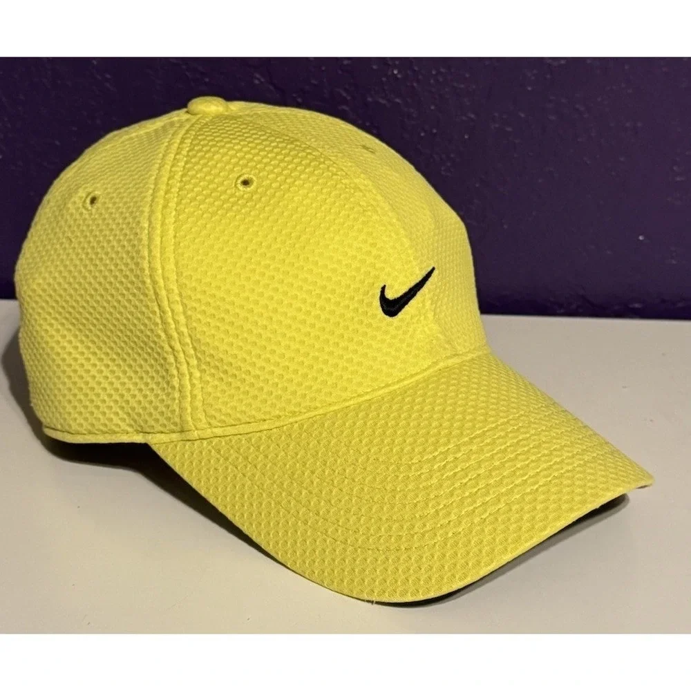 Nike Tailwind Hat Yellow Mesh 6 Panel Strapback Dri-FIT AW84 Y2K Rare